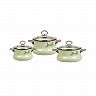 Набор эмалированных кастрюль Vitross Maestro, 6 предметов, салатовый фото