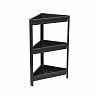Этажерка угловая Violet Vikea, 3 полки, 330 x 330 x 707 мм, пластик, черная фото