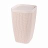 Контейнер для мусора Альтернатива Вязаное плетение, с плавающей крышкой, 10 л, бежевый фото