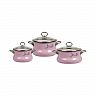 Набор эмалированных кастрюль Vitross Maestro, 6 предметов, розовый фото