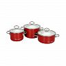 Набор эмалированных кастрюль Vitross Bon appetit, 6 предметов, вишневый фото