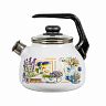 Чайник эмалированный со свистком СтальЭмаль Горная лаванда, 3 л фото