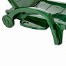 Шезлонг пластиковый складной на колесах  Стандарт Пластик 186 x 76,5 x 89 см темно-зеленый фото