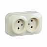 Розетка двойная накладная IEK Glory, без заземления, 10 А, 250 В, IP20, кремовая фото
