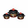 Набор эмалированных кастрюль СтальЭмаль Рябина, 6 предметов, черный фото