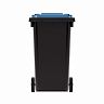 Бак для мусора Альтернатива, на колесах, 240 л, черно-синий фото Бак для мусора Альтернатива, на колесах, 240 л, черно-синий фото