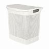 Корзина для белья Keeplex Ajur, с крышкой, 35 л, белое облако фото