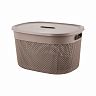 Корзина для хранения Plast Team Oslo, с крышкой, 18 л, шоколадный мокко фото
