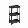 Этажерка Violet Vikea, 3 полки, 390 x 234 x 707 мм, пластик, черная фото