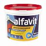 Краска водно-дисперсионная фасадная Alfavit серия Альфа, белая, 6,5 кг фото