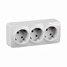 Розетка тройная накладная IEK Glory, с заземлением, 16 А, 250 В, IP20, белая фото