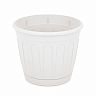 Горшок для цветов Альтернатива Дионис, с поддоном, 2,6 л, белый фото