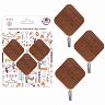 Комплект самоклеящихся крючков Мультидом Вуд ромб, коричневый, 3 шт фото