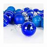 Набор елочных шаров, d 4 см, 34 шт, синий фото