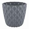 Горшок для цветов InGreen Wave, с поддоном, 0,65 л, вулканический серый фото