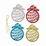 Украшение декоративное новогоднее Волшебная страна Шары, 7,5 x 9,5 см, 4 шт, микс фото