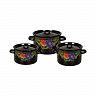 Набор эмалированных кастрюль СтальЭмаль Вологда, 6 предметов, черный фото