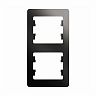 Рамка Systeme (Schneider) Electric Glossa, 2-поста, вертикальная, антрацит фото
