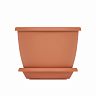 Горшок для цветов Альтернатива Афина, с поддоном, 0,5 л, коричневый фото