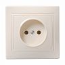 Розетка встраиваемая IEK Кварта РС10-2-ККм, без заземления, 10 А, 250 В, IP20, кремовая фото