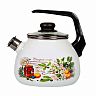 Чайник эмалированный со свистком СтальЭмаль Вкусный компот, 3 л фото