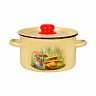 Кастрюля эмалированная СтальЭмаль с крышкой, 7 л, с декором фото