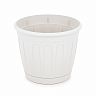 Горшок для цветов Альтернатива Дионис, с поддоном, 1,6 л, белый фото