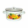 Кастрюля эмалированная СтальЭмаль с крышкой, 2,9 л, с декором фото