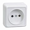 Розетка накладная IEK Октава, без заземления, 10 А, 250 В, IP20, белая фото
