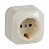 Розетка накладная IEK Glory, с заземлением, 16 А, 250 В, IP20, кремовая фото