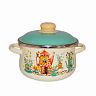 Кастрюля эмалированная СтальЭмаль Чайный домик с крышкой, 2 л фото