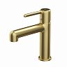 Смеситель для раковины с коротким изливом IDDIS Aiger, золото матовое фото