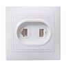 Розетка телефонная и компьютерная встраиваемая RJ11/RJ45 IEK Кварта, IP20, белая фото