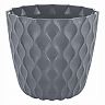 Горшок для цветов InGreen Wave, с поддоном, 2,5 л, вулканический серый фото