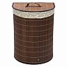 Корзина для белья Рыжий кот BLB-06-D, 38 x 29 x 50 см, бамбук темный фото