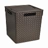 Корзина для хранения Violet Береста, с крышкой, 29,4 x 29,4 x 30,1 см, венге фото