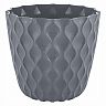 Горшок для цветов InGreen Wave, с поддоном, 4,7 л, вулканический серый фото