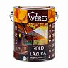 Декоративная пропитка для дерева Veres Gold Lazura №3, глянцевая, 2,7 л, тик фото
