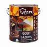 Декоративная пропитка для дерева Veres Gold Lazura №8, глянцевая, 2,7 л, дуб темный фото