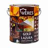 Декоративная пропитка для дерева Veres Gold Lazura №19, глянцевая, 2,7 л, дуб фото