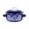 Кастрюля эмалированная СтальЭмаль Вологодское кружево с крышкой, 3 л, синяя фото