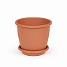 Горшок для цветов Альтернатива Афина, с поддоном, 2,2 л, коричневый фото