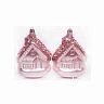 Набор елочных украшений Домики, 11 x 8 см, 2 шт, розовый фото