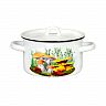 Кастрюля эмалированная СтальЭмаль с крышкой, 2,9 л, с декором фото