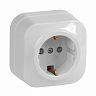 Розетка накладная IEK Glory, с з/ш, с заземлением, 16 А, 250 В, IP20, белая фото