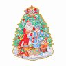 Наклейка интерьерная новогодняя Волшебная страна Дед мороз со снегурочкой у елки, 23,3 x 31,5 см фото