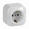 Розетка накладная IEK Glory, с заземлением, 16 А, 250 В, IP20, белая фото