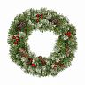 Рождественский венок Елкиторг Нарядный, заснеженный с декором, d 40 см, зеленый фото