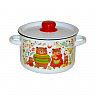 Кастрюля эмалированная СтальЭмаль с крышкой, 2,9 л, с декором фото
