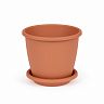 Горшок для цветов Альтернатива Афина, с поддоном, 3 л, коричневый фото